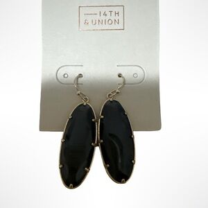 14th & Union Silver and Black Oval Earrings